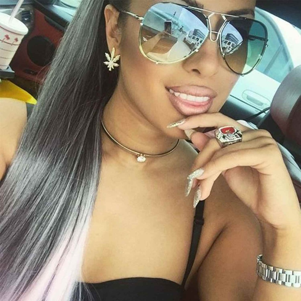Oversized Designer Aviator Sunglasses Metal Frame